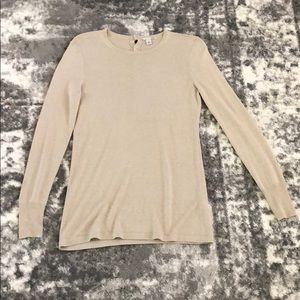 Halogen Metallic Gold Long Sleeve Sweater Sz S